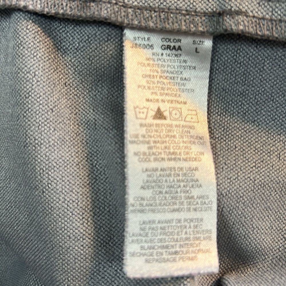Jaanuu Refined Heathered Gray V-neck Scrub Top Large - Picture 9 of 10